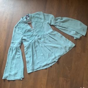 Three Hearts Blue Babydoll Blouse